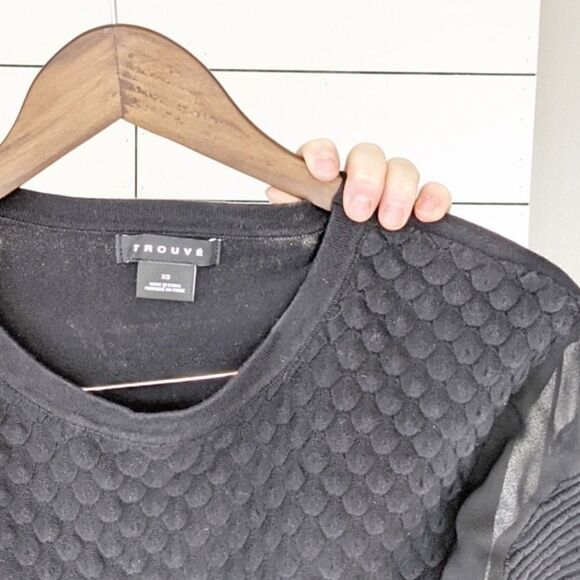 Trouve Black Knit Bubble Sweater XS - Picture 4 of 5